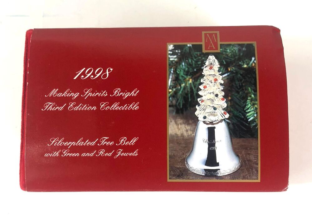 Madison Avenue Making Spirits Bright Tree Bell Silverplated 1998 in Box 3rd Ed